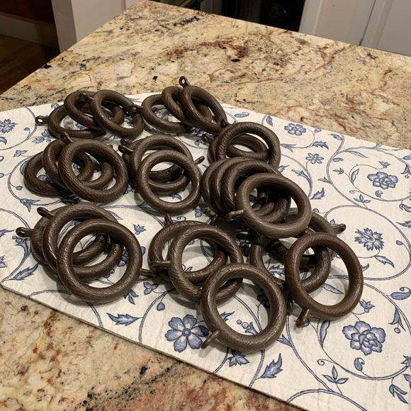 Vintage Set of Brown Curtain Rings